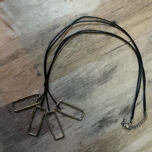 Black and Gold Geometric Necklace